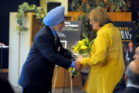 Interim Chancellor Jane Close Conoley been felicitated by Prof. Pashaura Singh Interim Chancellor Jane Close Conoley been felicitated by Prof. Pashaura Singh